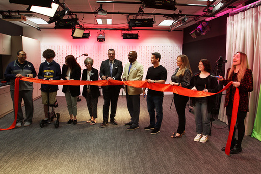 Cutting the ribbon